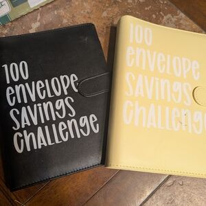 100 Envelope Savings Challenge Organizer - Black and Yellow